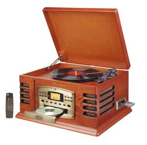 Antique Replica Entertainer Phonograph with Cassette Player