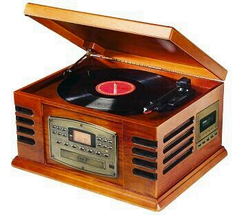 Antique Replica Entertainer Phonograph with Cassette Recorder